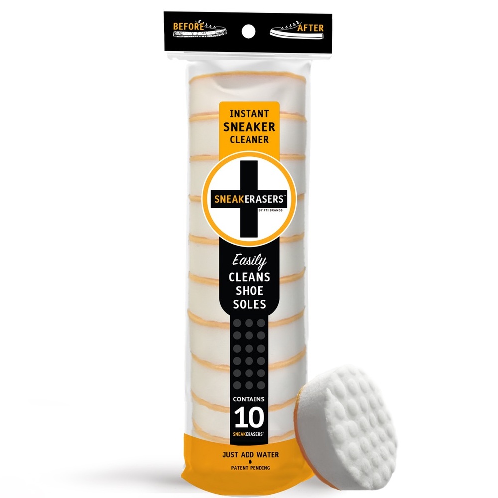 SneakERASERS Instant Sole & Sneaker Cleaner Dual-Sided Cleaning Sponges, 10-Pack